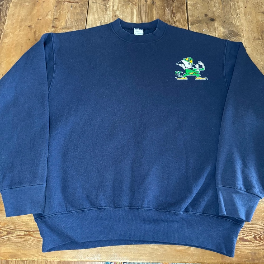 Vintage 90s Salem Notre Dame Fighting Irish Crew Sweatshirt USA - Picture 3 of 8